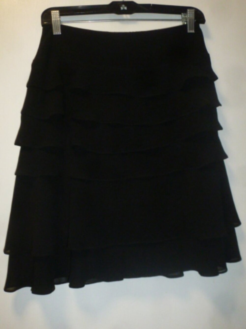 JS Collections Elegant Black Layered Crepe Dress Skirt | Size 4